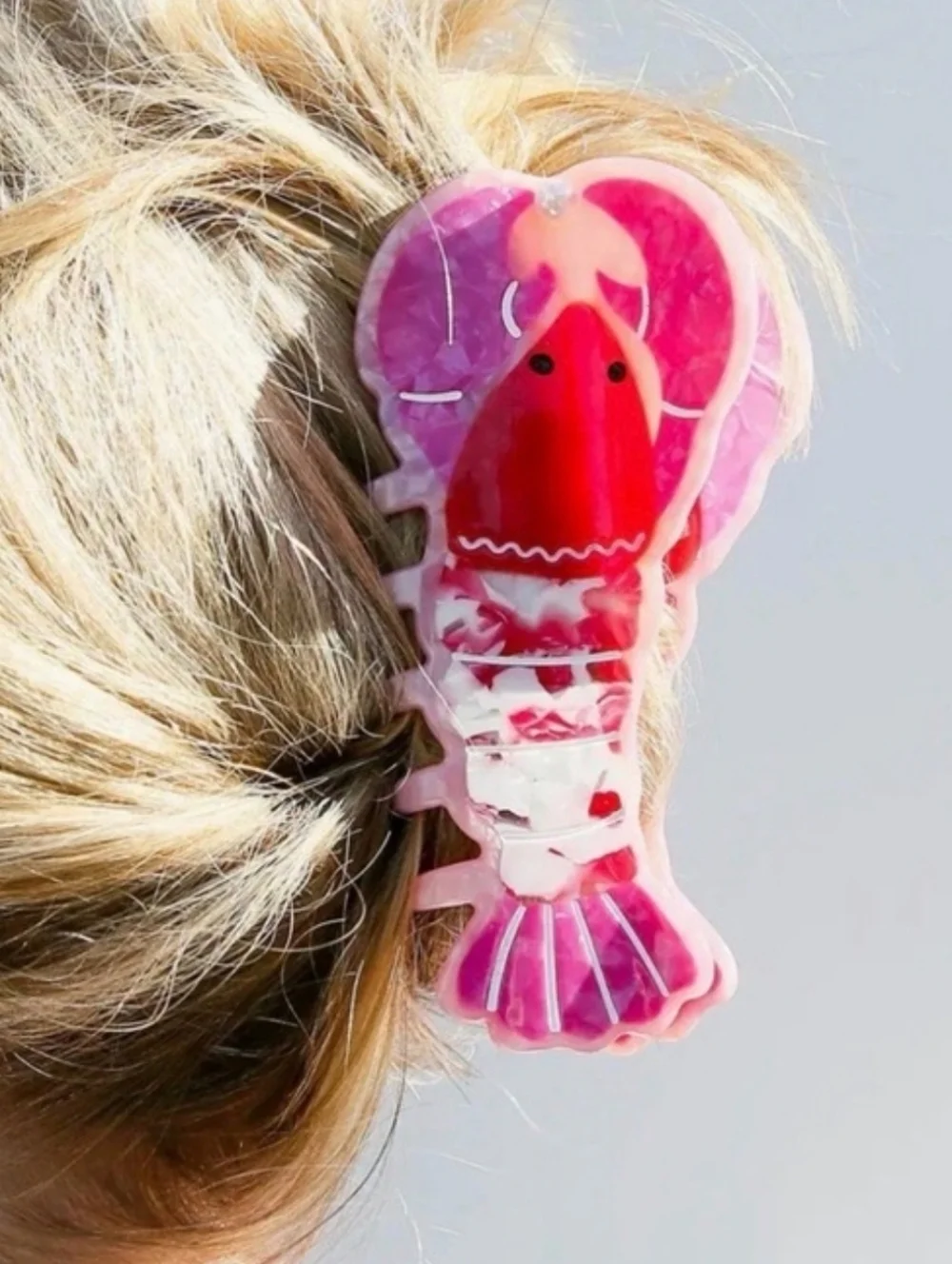 🦞▪️Piper K ▪️ Pink Lobster plastic  Hair  Claw Clip